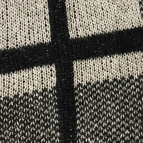 Como Black brand waterfall collar black & white open sleeveless cardigan size pm - Picture 2 of 4